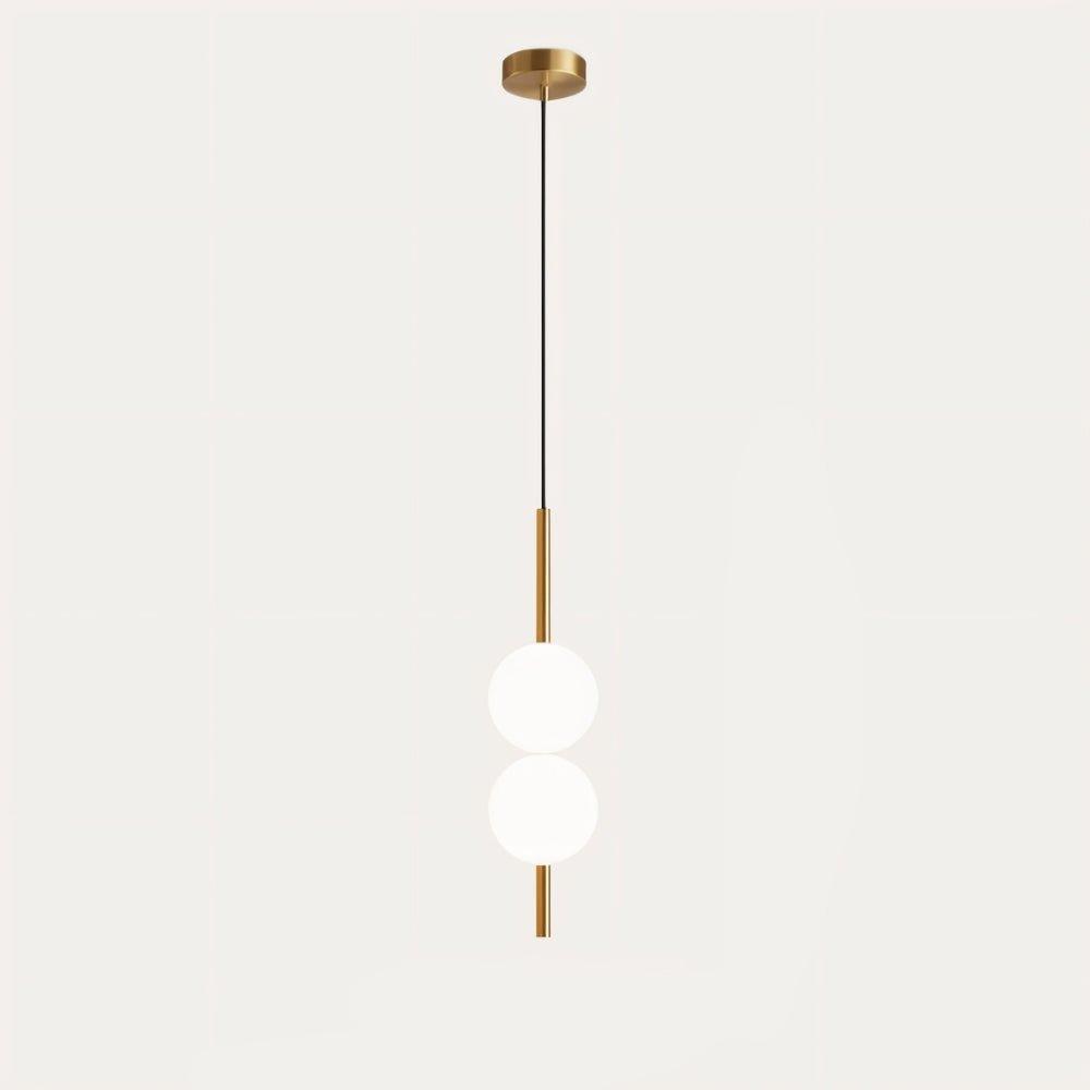 Lampa Wisząca Minimalistyczna z Kloszem Kulistym ze Szkła - Mosiądz