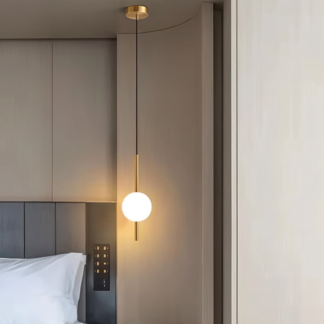 Lampa Wisząca Minimalistyczna z Kloszem Kulistym ze Szkła - 3