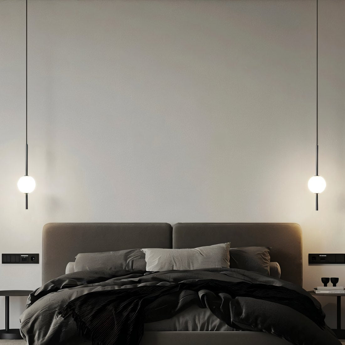Lampa Wisząca Minimalistyczna z Kloszem Kulistym ze Szkła - 6