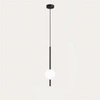 Lampa Wisząca Minimalistyczna z Kloszem Kulistym ze Szkła - Czarny
