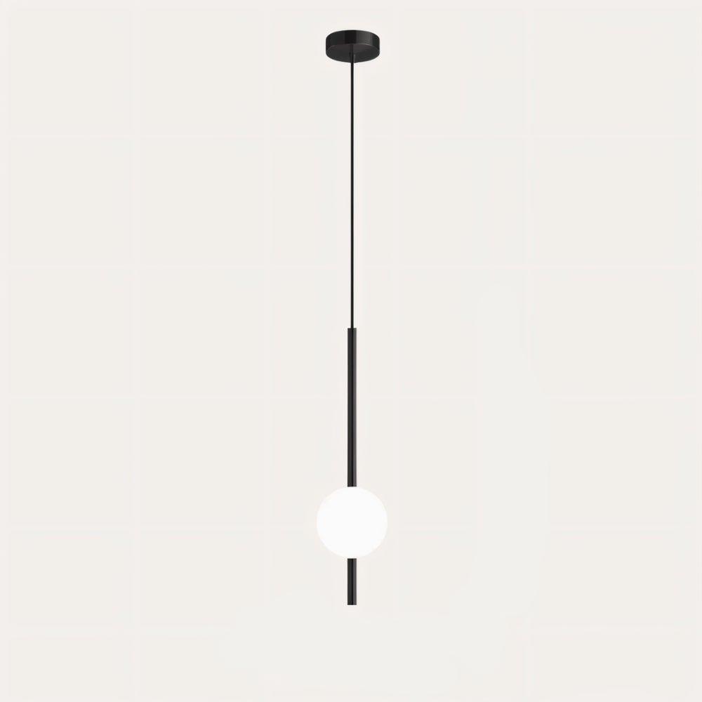 Lampa Wisząca Minimalistyczna z Kloszem Kulistym ze Szkła - Czarny