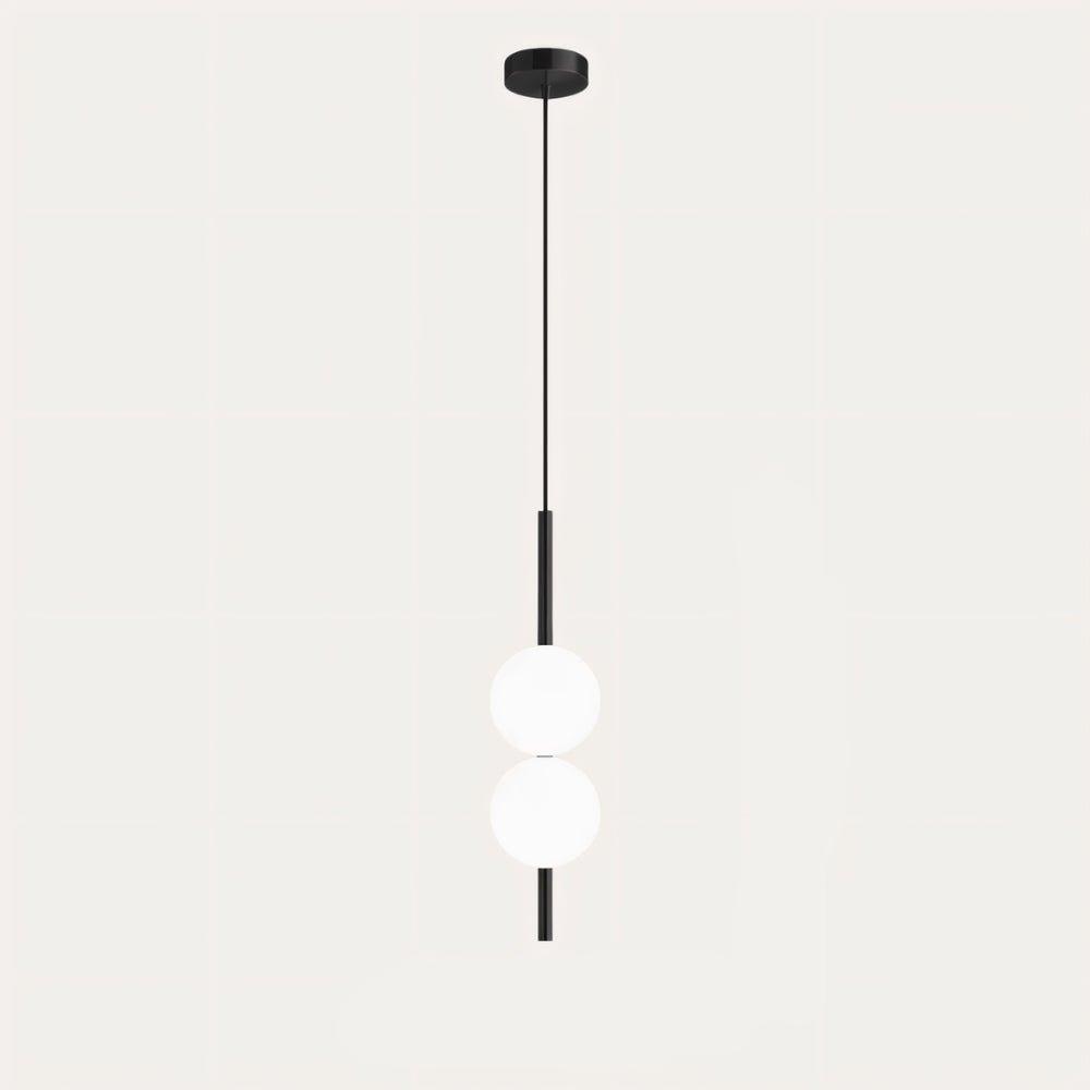 Lampa Wisząca Minimalistyczna z Kloszem Kulistym ze Szkła - Czarny