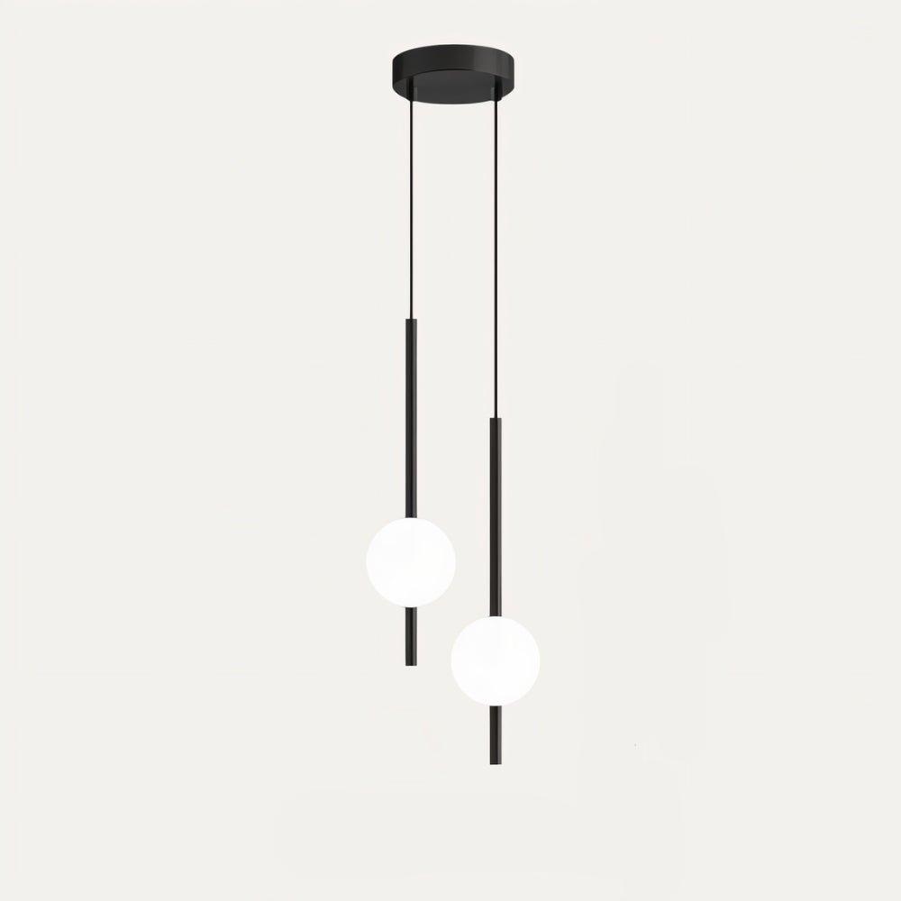 Lampa Wisząca Minimalistyczna z Kloszem Kulistym ze Szkła - Czarny
