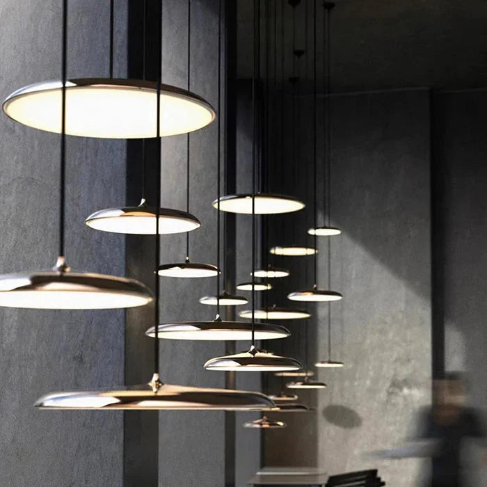 Lampa Wisząca Minimalistyczna z Okrągłym Kloszem i Wbudowanym Źródłem Światła - 16