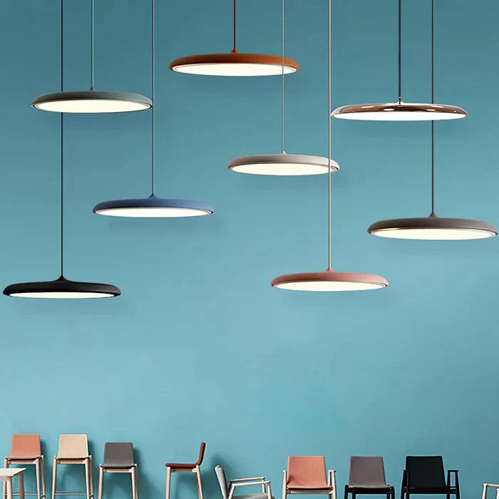 Lampa Wisząca Minimalistyczna z Okrągłym Kloszem i Wbudowanym Źródłem Światła - 19