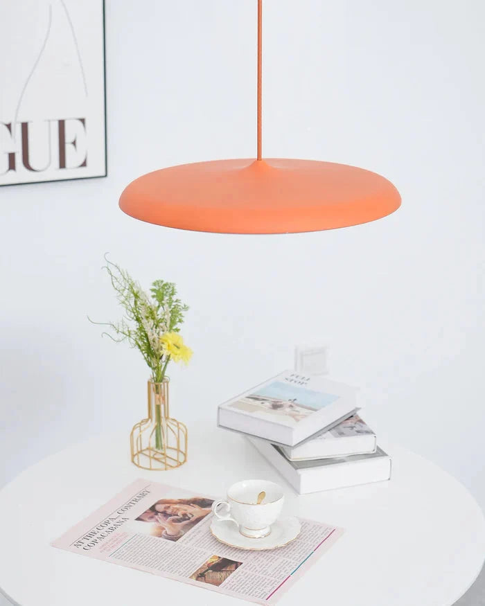 Lampa Wisząca Minimalistyczna z Okrągłym Kloszem i Wbudowanym Źródłem Światła - 25