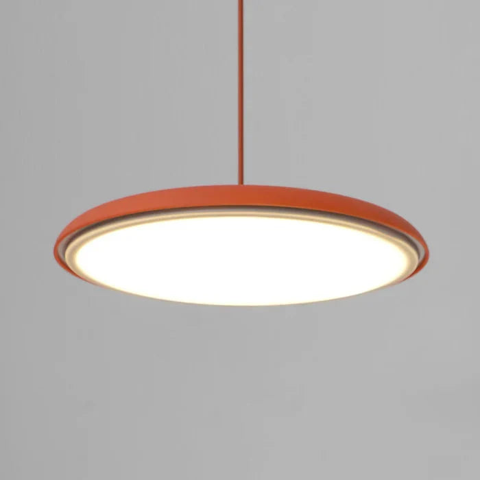 Lampa Wisząca Minimalistyczna z Okrągłym Kloszem i Wbudowanym Źródłem Światła - Pomarańczowy