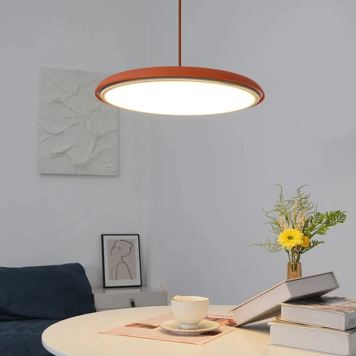 Lampa Wisząca Minimalistyczna z Okrągłym Kloszem i Wbudowanym Źródłem Światła - 28