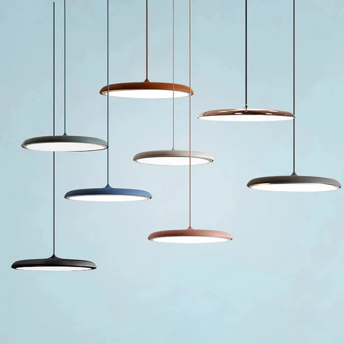 Lampa Wisząca Minimalistyczna z Okrągłym Kloszem i Wbudowanym Źródłem Światła - 30