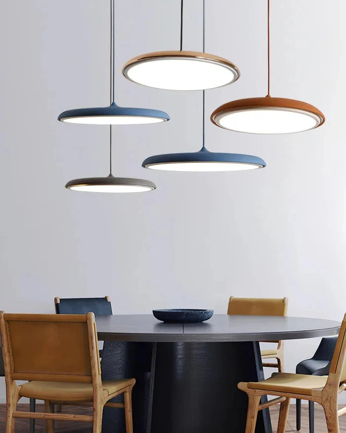 Lampa Wisząca Minimalistyczna z Okrągłym Kloszem i Wbudowanym Źródłem Światła - 31