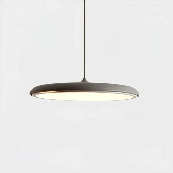 Lampa Wisząca Minimalistyczna z Okrągłym Kloszem i Wbudowanym Źródłem Światła - Szary