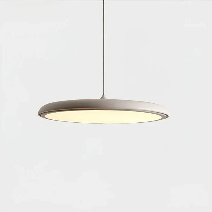 Lampa Wisząca Minimalistyczna z Okrągłym Kloszem i Wbudowanym Źródłem Światła - Biały