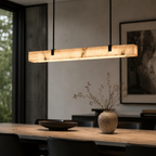 Lampa Wisząca Minimalistyczna z Podłużnym Kloszem w Wzorze Marmuru - 4