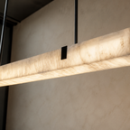 Lampa Wisząca Minimalistyczna z Podłużnym Kloszem w Wzorze Marmuru - 5