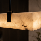 Lampa Wisząca Minimalistyczna z Podłużnym Kloszem w Wzorze Marmuru - 6