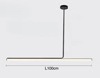 Lampa Wisząca Minimalistyczna z Tubą LED nad Stół - Czarny