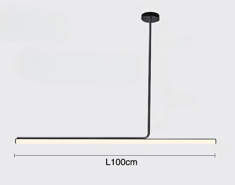 Lampa Wisząca Minimalistyczna z Tubą LED nad Stół - Czarny