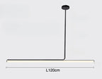 Lampa Wisząca Minimalistyczna z Tubą LED nad Stół - Czarny