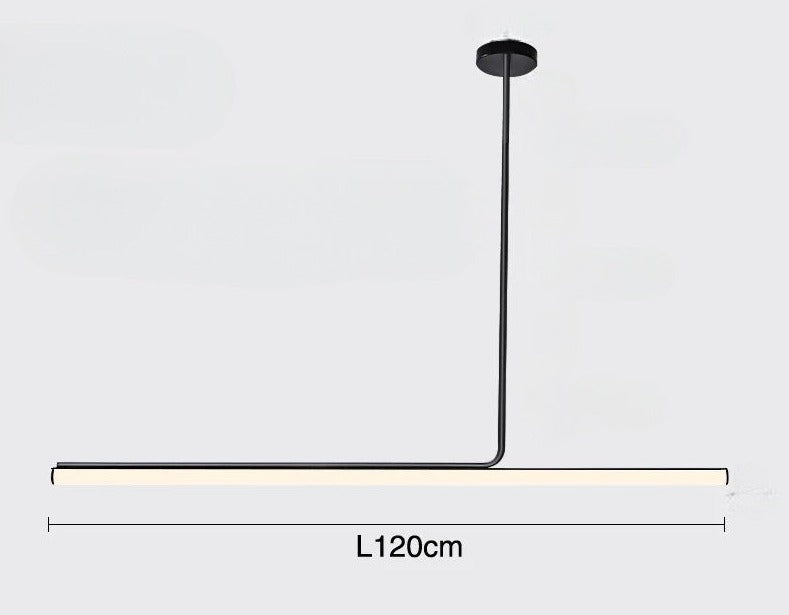 Lampa Wisząca Minimalistyczna z Tubą LED nad Stół - Czarny