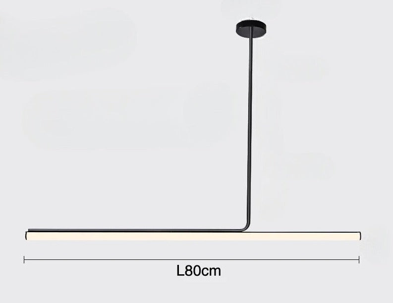 Lampa Wisząca Minimalistyczna z Tubą LED nad Stół - Czarny