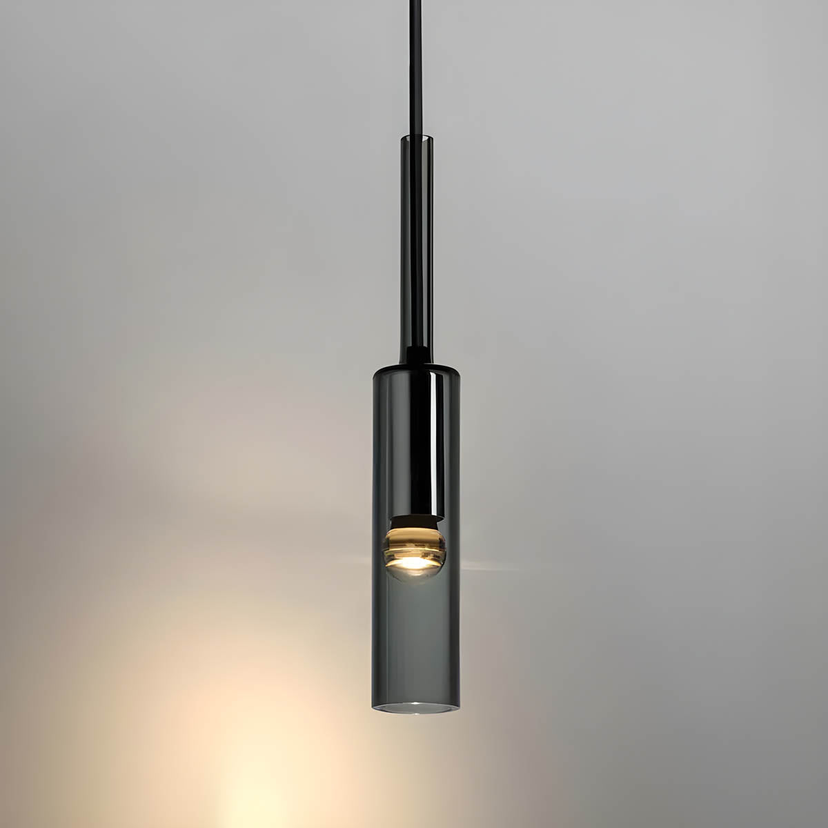 Lampa Wisząca Minimalistyczna ze Szklanym Kloszem Cylindrycznym - 3