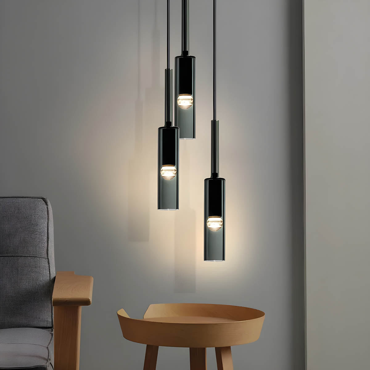 Lampa Wisząca Minimalistyczna ze Szklanym Kloszem Cylindrycznym - 6