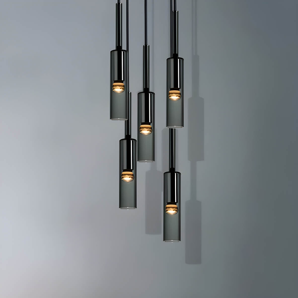 Lampa Wisząca Minimalistyczna ze Szklanym Kloszem Cylindrycznym - 7