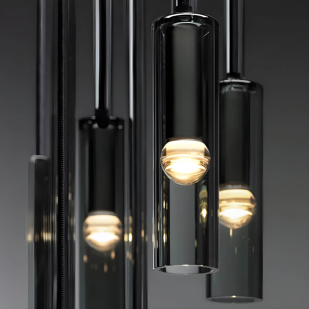 Lampa Wisząca Minimalistyczna ze Szklanym Kloszem Cylindrycznym - 8