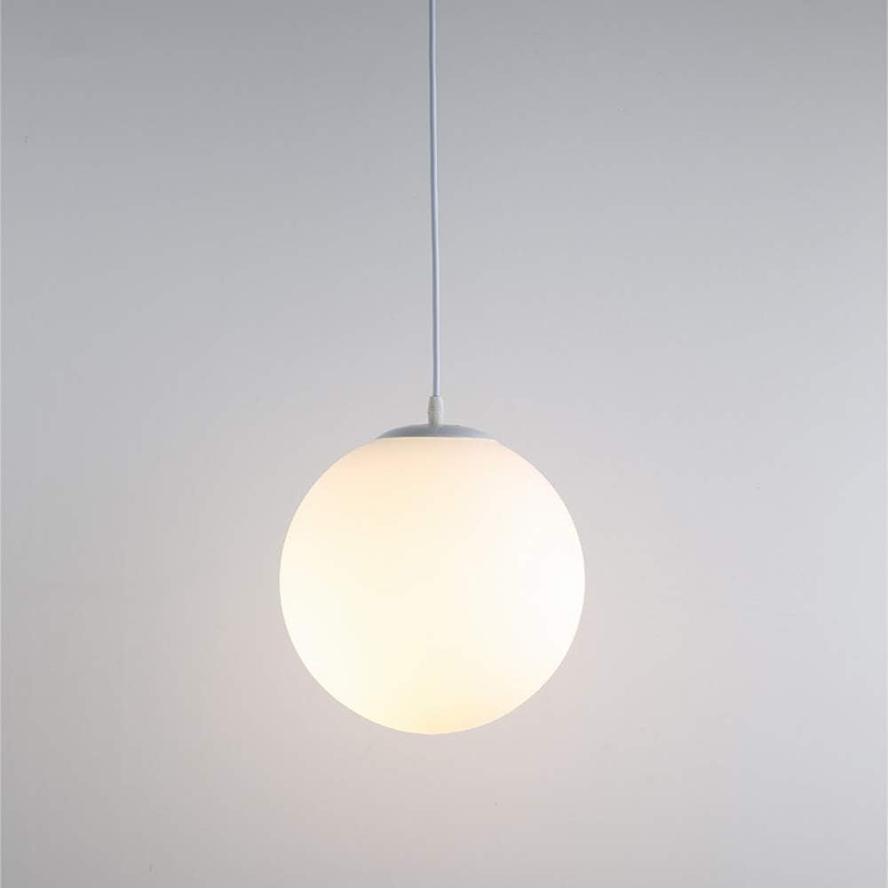 Lampa Wisząca Minimalistyczna ze Szklanym Kloszem Kulistym - Biały