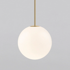 Lampa Wisząca Minimalistyczna ze Szklanym Kloszem w Kształcie Kuli - Złoty