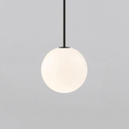 Lampa Wisząca Minimalistyczna ze Szklanym Kloszem w Kształcie Kuli - Czarny