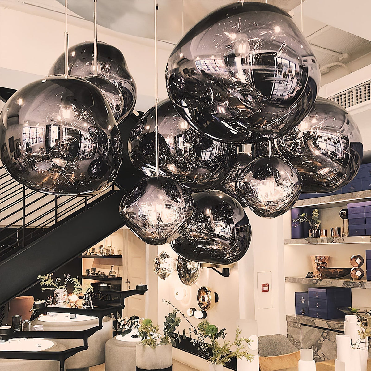 Lampa Wisząca Modern z Nieregularnymi Kloszami ze Szkła - 25