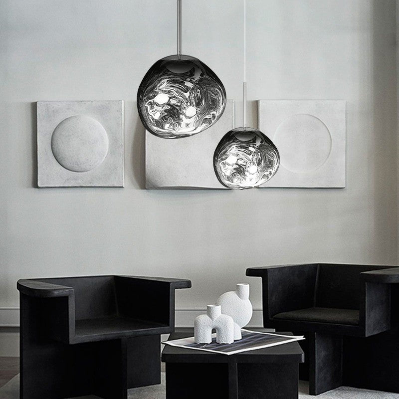 Lampa Wisząca Modern z Organicznym Kloszem Szklanym - 14