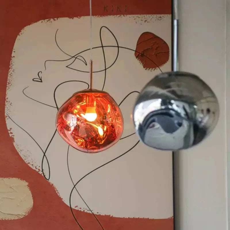Lampa Wisząca Modern z Organicznym Kloszem Szklanym - 15