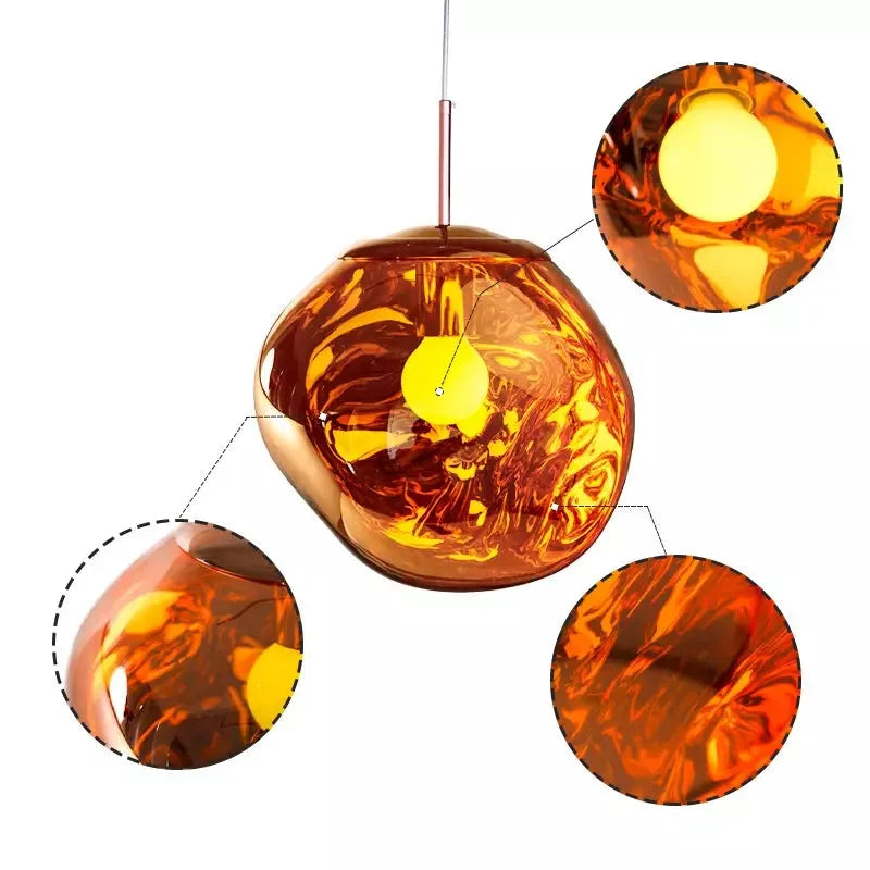Lampa Wisząca Modern z Organicznym Kloszem Szklanym - 16