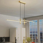 Lampa Wisząca Modernistyczna LED z Pilotem i Regulacją Jasności - 100 cm | Złoty