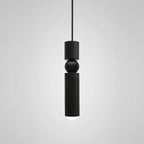 Lampa Wisząca Modernistyczna z Kulą i Cylindryczną Obudową - Czarny