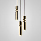 Lampa Wisząca Modernistyczna z Kulą i Cylindryczną Obudową - Złoty