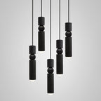 Lampa Wisząca Modernistyczna z Kulą i Cylindryczną Obudową - Czarny