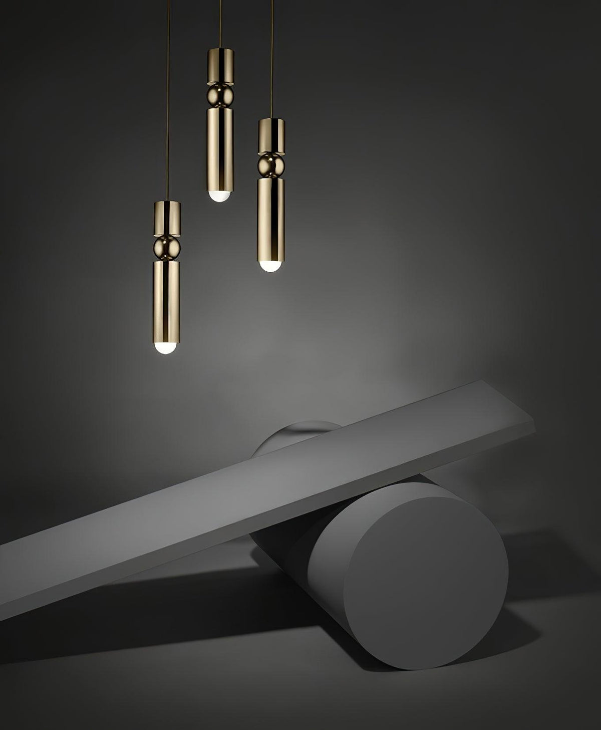 Lampa Wisząca Modernistyczna z Kulą i Cylindryczną Obudową - 28