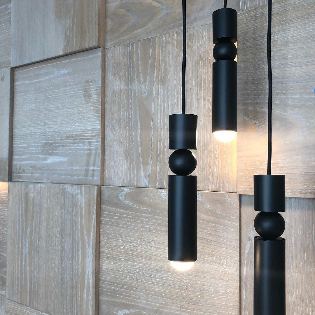 Lampa Wisząca Modernistyczna z Kulą i Cylindryczną Obudową - 3