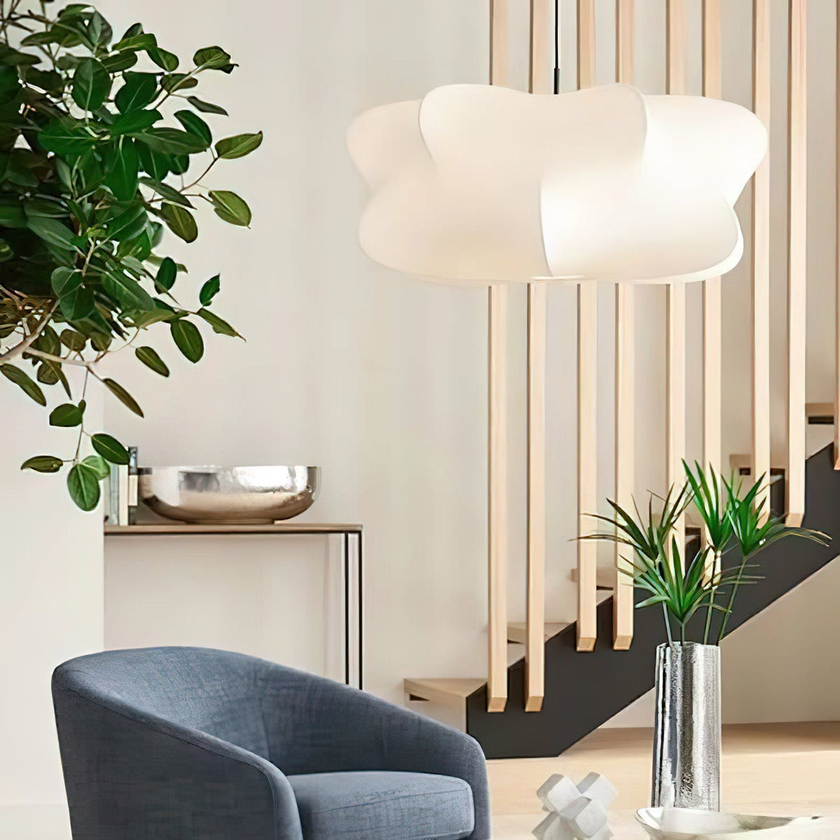 Lampa Wisząca Modernistyczna z Organicznym Kloszem w Kształcie Chmury - 10