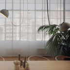 Lampa Wisząca Modernistyczna z Półkulistymi Kloszami na Skórzanych Taśmach - 21