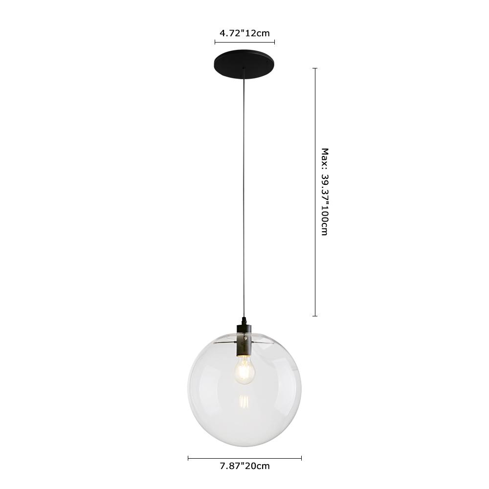 Lampa Wisząca Modernistyczna ze Szklanym Kloszem Kulistym - 11