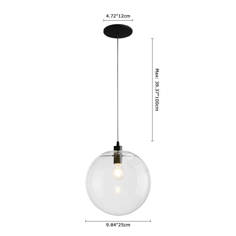 Lampa Wisząca Modernistyczna ze Szklanym Kloszem Kulistym - 12