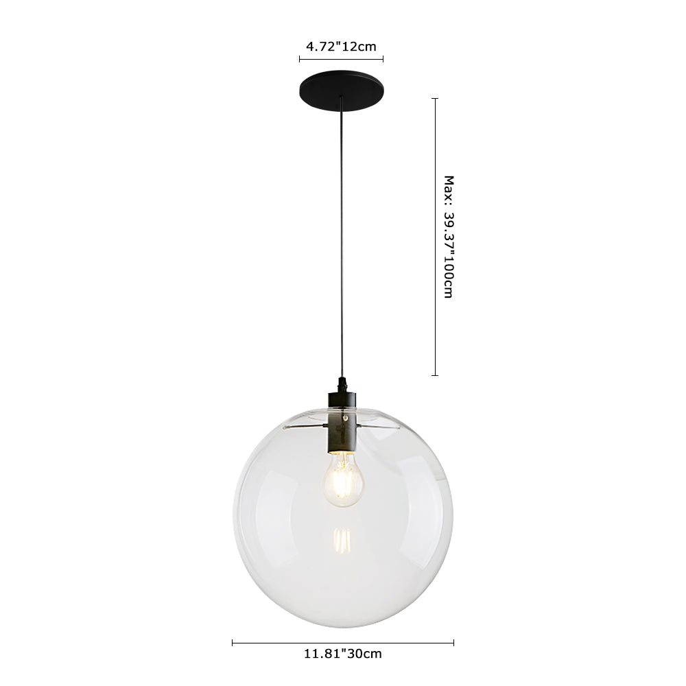 Lampa Wisząca Modernistyczna ze Szklanym Kloszem Kulistym - 13