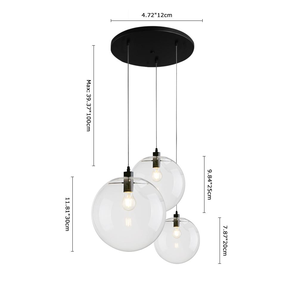 Lampa Wisząca Modernistyczna ze Szklanym Kloszem Kulistym - 15