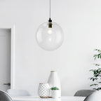 Lampa Wisząca Modernistyczna ze Szklanym Kloszem Kulistym
