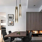 Lampa Wisząca Modernistyczna ze Szklanym Kloszem w Kształcie Walca - 10
