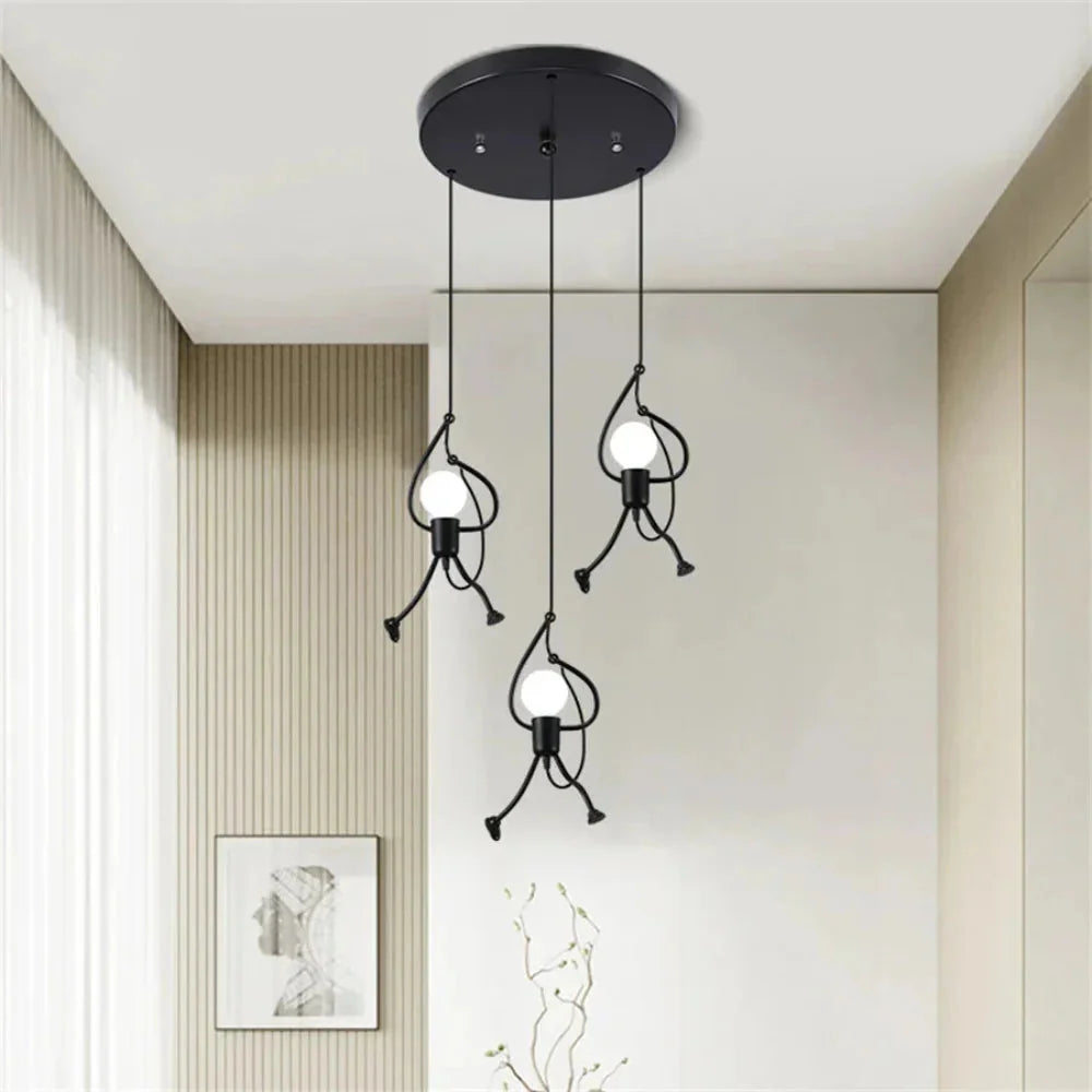 Lampa Wisząca Nowoczesna w Kształcie Ludzika z Regulowaną Wysokością - 6